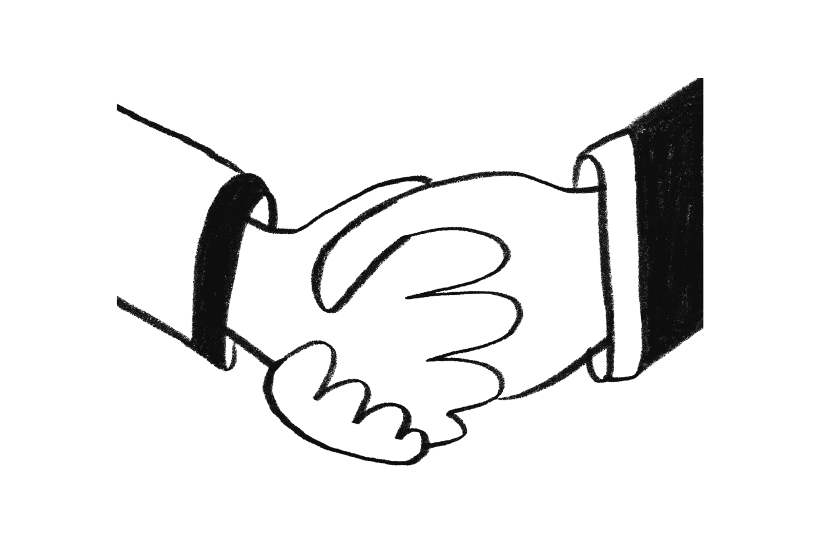 Ilustración de un apretón de manos, símbolo de la relación de confianza con nuestros clientes