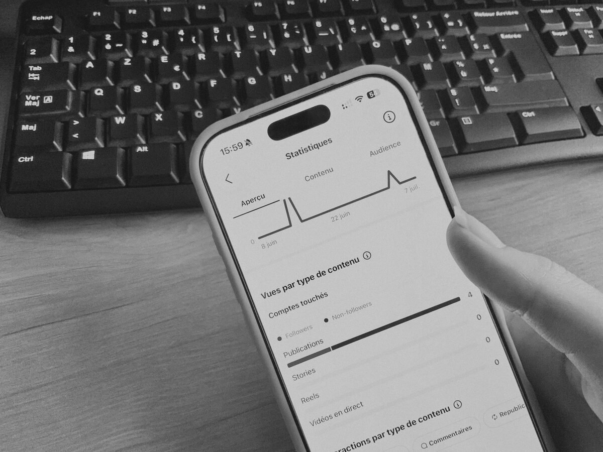 Estadísticas de redes sociales consultadas en un smartphone